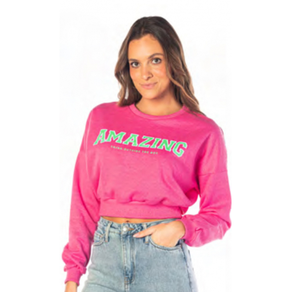 BLUSÃO CROPPED MOLETOM PIETRA ROSA M