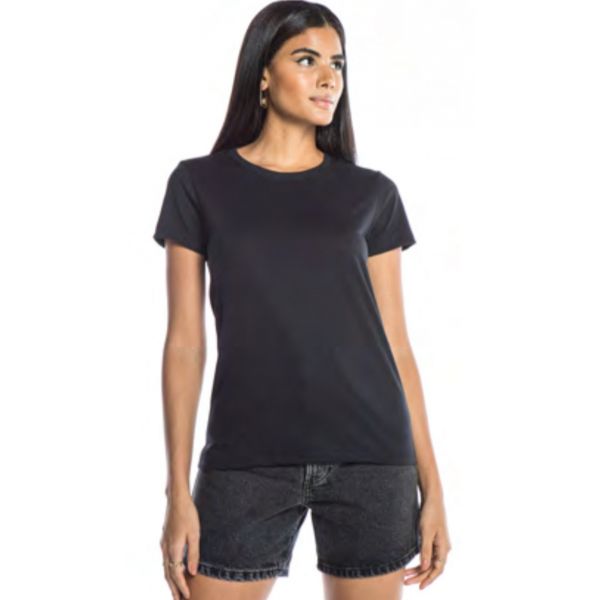 BLUSA T-SHIRT CLARA LINHA BÁSICA PRETA P