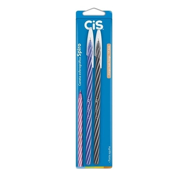 CANETA SPIRO AZUL PRETA 0,7MM -  CIS